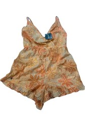 NEW SMALL ROXY FLORAL PEACH BEACH RESORT ROMP...