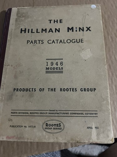 The Hillman Minx Parts Catalogue 1946.