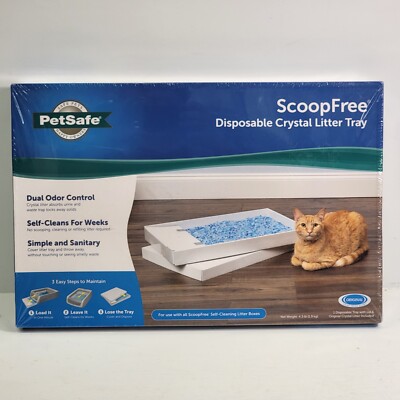 PetSafe PAC00-14229 Scoop Free Disposable Crystal Litter Tray & Lid