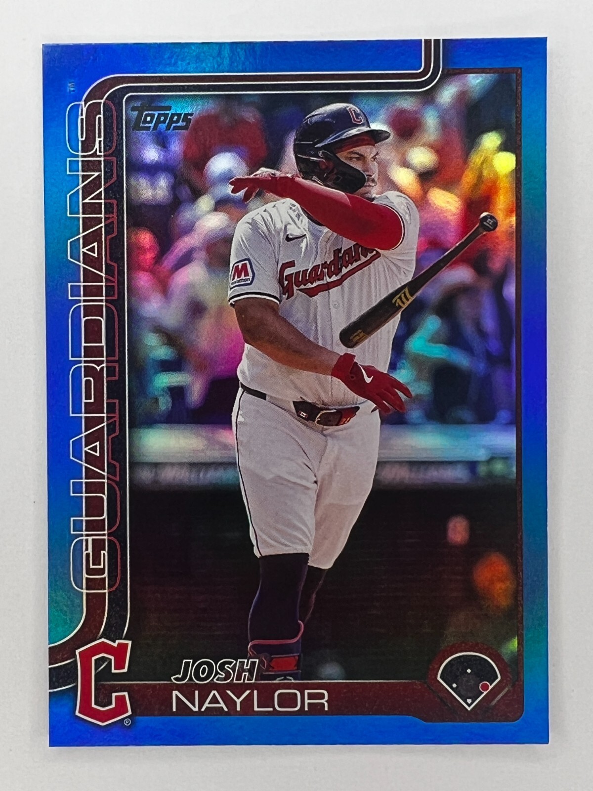 Josh Naylor Topps 2025 #322 Blue Rainbow Foil Card /150 Cleveland Guardians