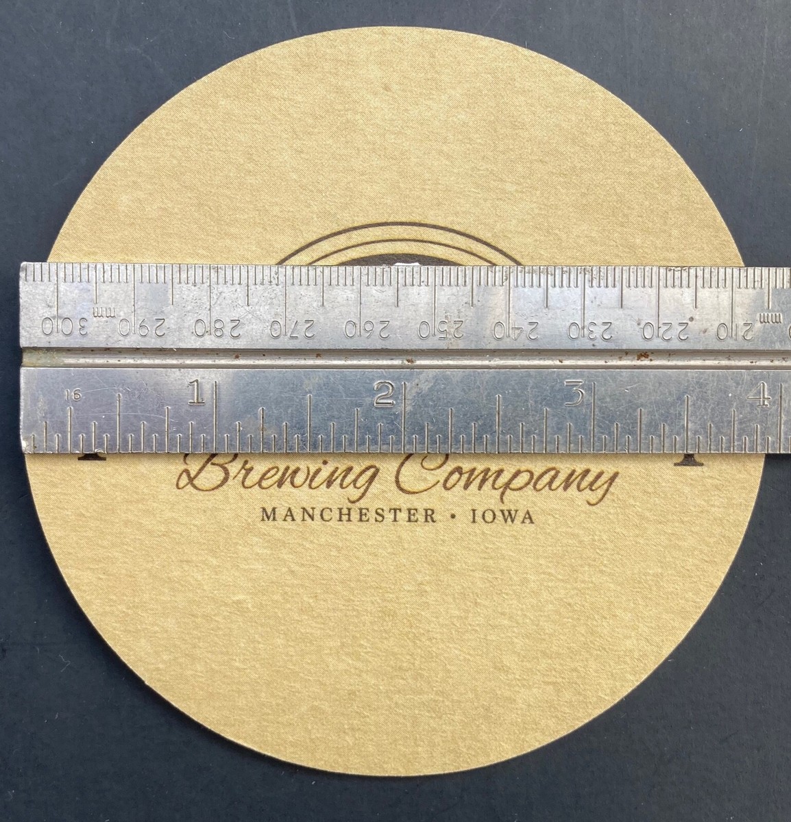 FRANKLIN STREET BREWERY MANCHESTER IOWA INCH ROUND BEER COASTER