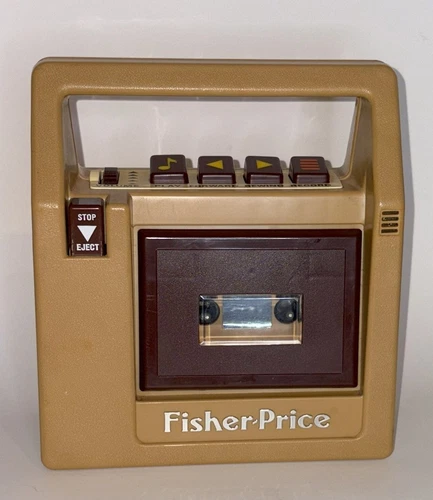 Untested Vintage Fisher-Price 827 Brown Portable Cassette Tape Recorder Handle
