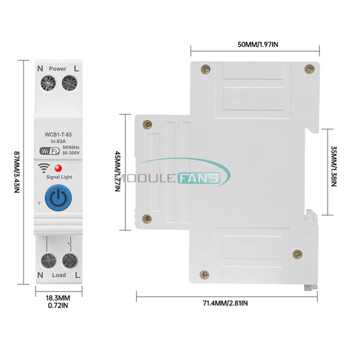 Tuya WIFI Smart Circuit Breaker On-Off Timer Switch Circuit Breaker AC220V 63A - Picture 8 of 15