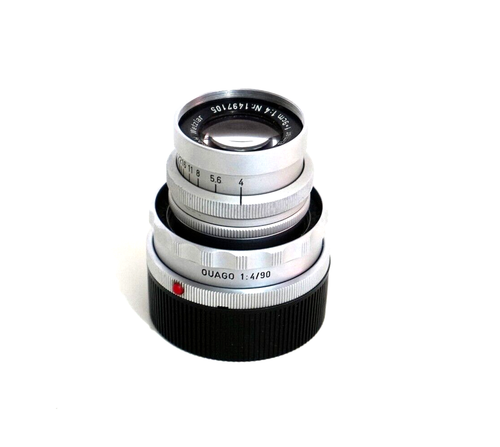 RARE+++ Version Leica Elmar 9cm 90mm f:4 Short + OUAGO Visoflex Focusing Adapter - Photo 2/7