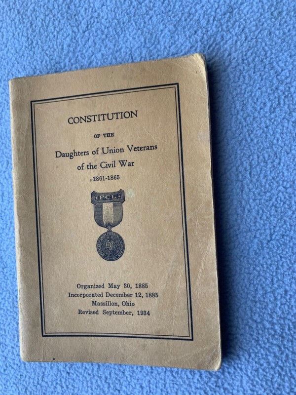 Constitution Daughters Of Union Veterans Of The Civil War 1861-1865 Rev 1934