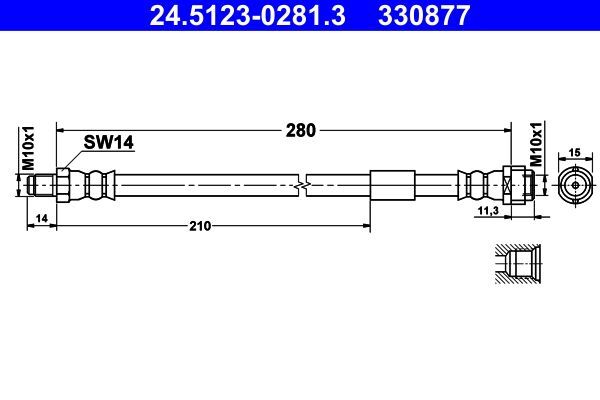 ATE 24.5123-0281.3 Bremsschlauch Mercedes-image