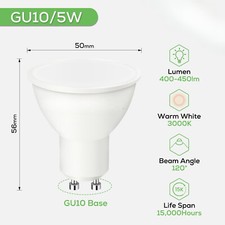 10x LED GU10 Light Bulbs 5W 7W Warm Cool Day White Spotlight Eneygy Saving 120°