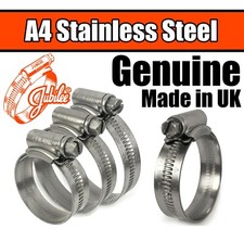 A4 316 Marine Grade Stainless Steel Jubilee Clips Hose Pipe Clamps Worm Drive