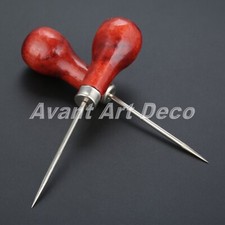 5Pcs Awl Pricker Sewing Tools Sewing Stitching Leather Craft Wooden Handle