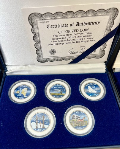 1999-2008 Colorized State Quarter Collection Morgan Mint Original Boxes & COA - Picture 4 of 11