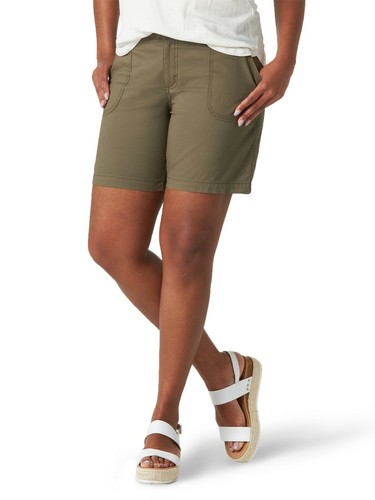 Mid Rise Utility Chino Shorts 