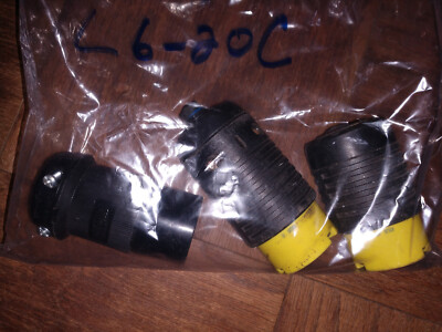 Lot of 3 - 20A 250V NEMA L6-20C 3-Prong Locking Female Plug Assembly