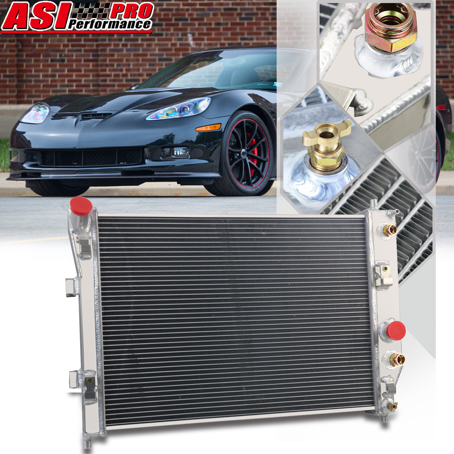 3-Rows Aluminum Racing Radiator For 2003-2013 Chevy Corvette SSR 5.3L 6.0L AT