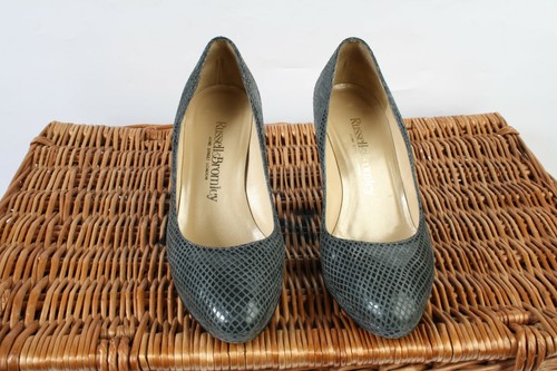 Russell & Bromley London Grey Platform Snakeskin Stiletto Court Shoes UK 3.5 - Picture 2 of 5