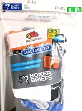 Fruit Of The Loom Boys' Bonus Pack 7 Boxer Briefs Assorted Colors Size Small