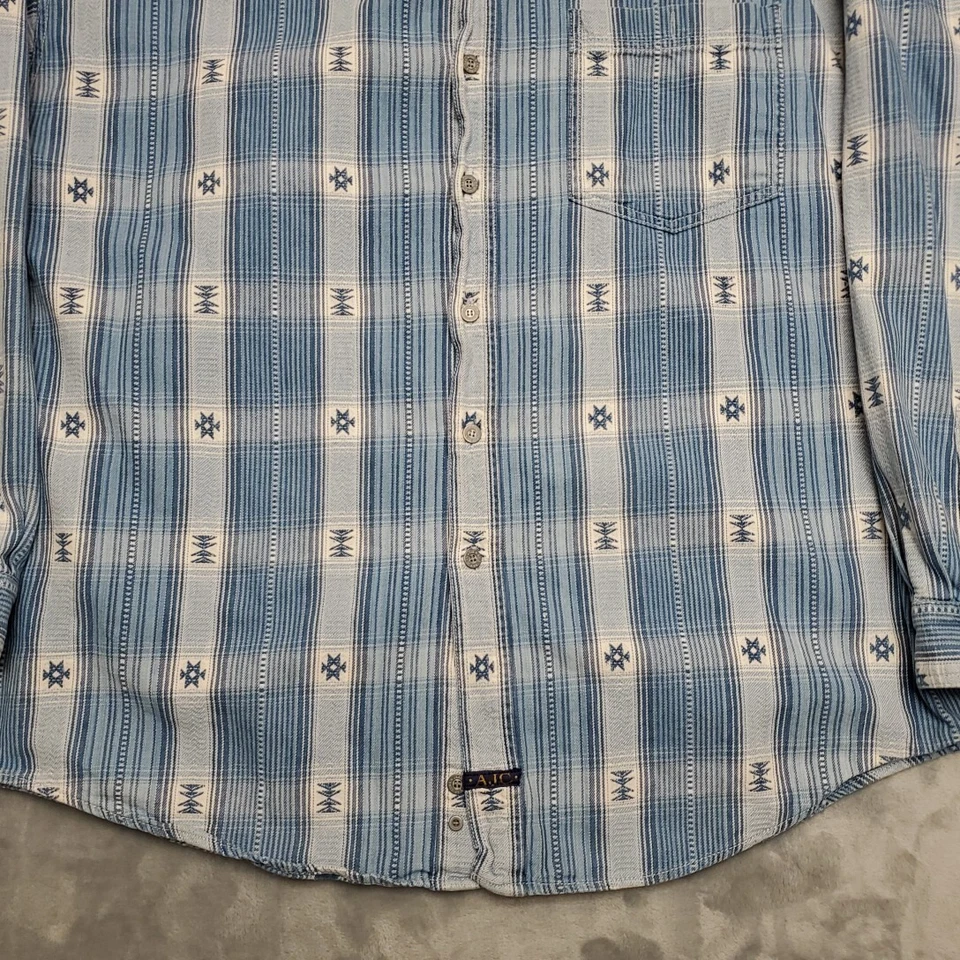 Vintage Arizona Jeans Company Shirt Mens XL Blue Aztec Stripe Retro 90s Y2K - Image 2 of 4