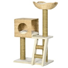 Cat Tree Soft and Plush While Featuring Double Cushions in Basket Bed