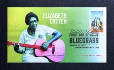 2024 Bluegrass Music Forever Stamp FDC:  Elizabeth Cotten: Ciccolella Cachets