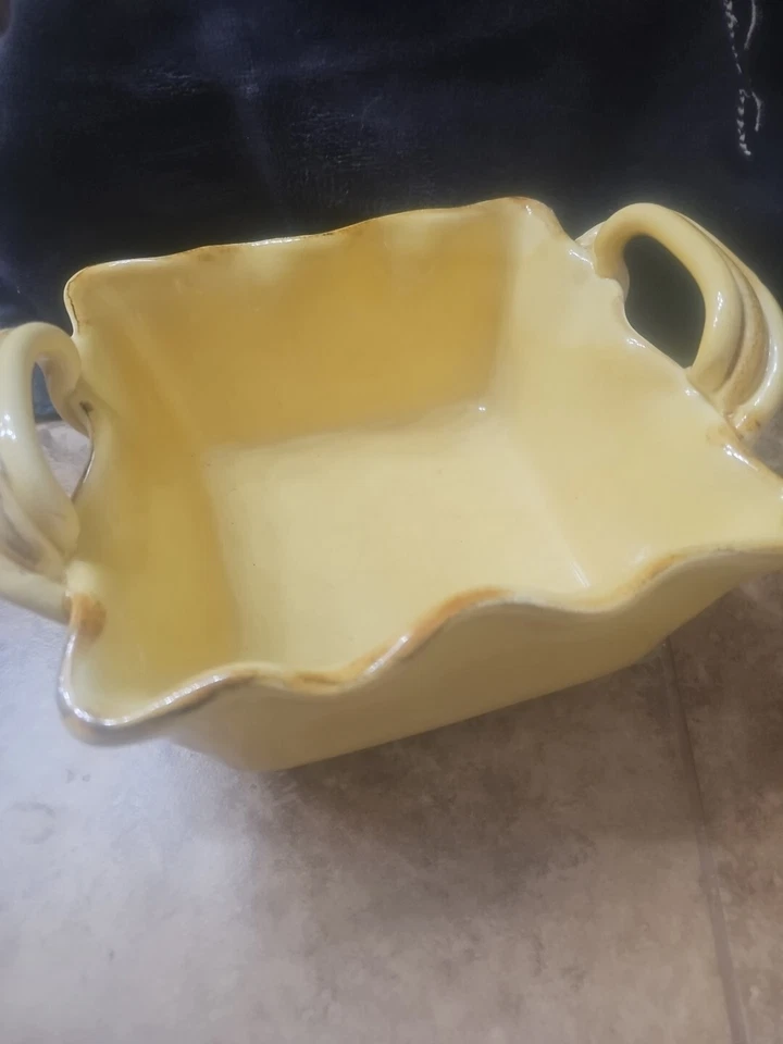HECHO EN ITALIA Plato para hornear cuadrado de dos asas limón ligeramente agrietado Foto 2 de 3