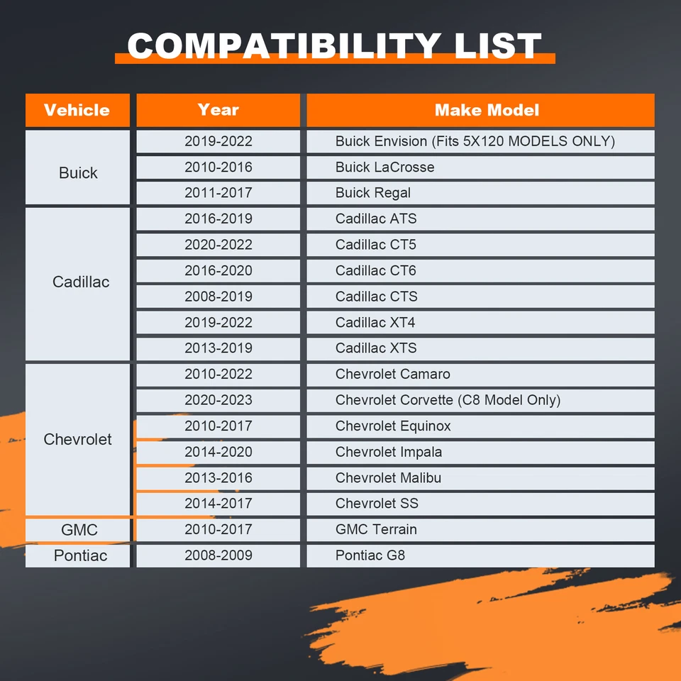 4 piezas espaciadores de rueda centrados en el cubo 5x120 de 20 mm para Chevy Camaro Impala Equinox Malibu Foto 2 de 4