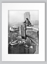Maragret Bourke-White atop Chrysler Bldg. NYC 1933, Matted Print 11 X 14