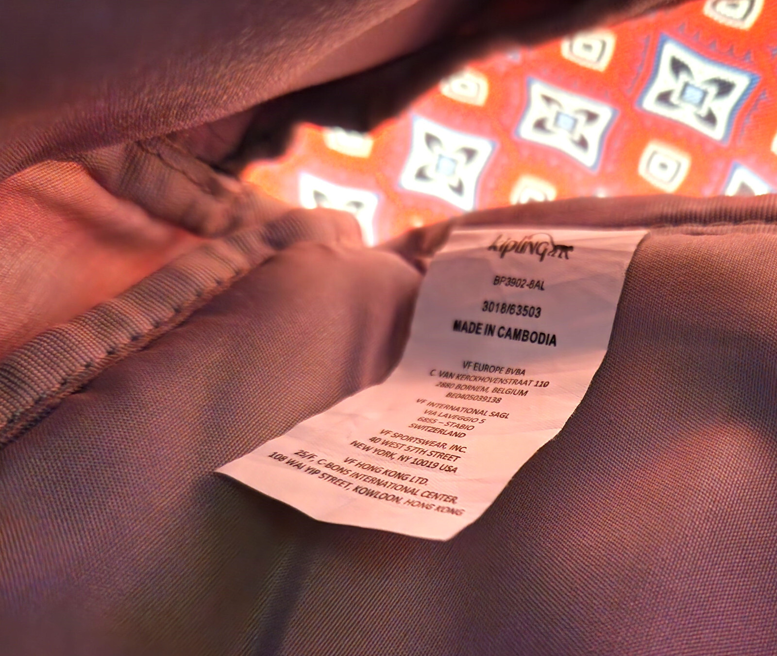 Kipling Lovebug Small Backpack Red Black Geometri… - image 9