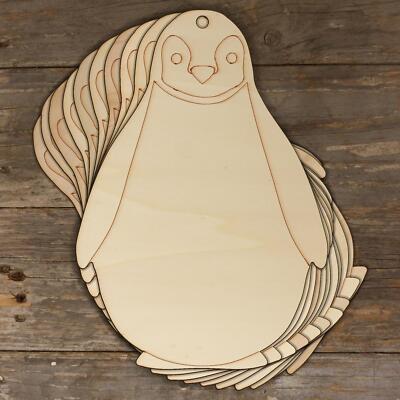 10x Holz einfache Cartoon Pinguin Basteln Formen 3mm Polar Vogel Winter Zoo Tier