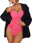Hot Pink Sexy Underwired Bodysuit Mesh Teddy with Chain Linked(Small Size) — photo 7