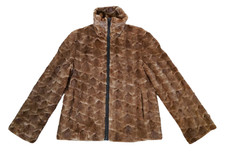Florence Mode Reversible Mink Funnel Neck Jacket - Sz 46 (12 Usa) -made In Italy