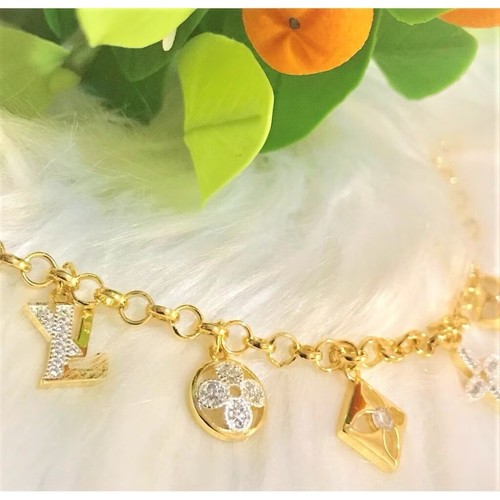 18K 22K 23K 24K THAI BAHT YELLOW GOLD WOMEN Bracelet 18 cm - Picture 5 of 9