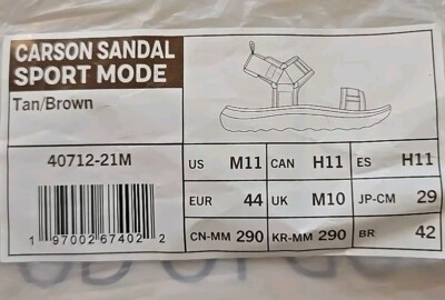 Hey Dude Carson Sandal Sport Mode Tan Brown Mens Size 11 40712-21M NEW NIP Hey Dude Carson Sandal Sport Mode Tan Brown Men main image 3