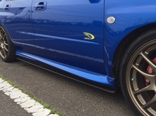 Fits Subaru Impreza STi. Side skirt Extensions Blobeye, Hawkeye PU. HT Autos UK.