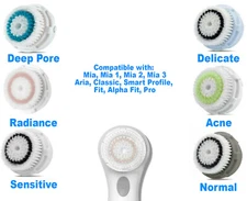 2 Facial Brush Head Replacements Mia 1,2,3 Fit Aria Smart Fits All Clarisonic