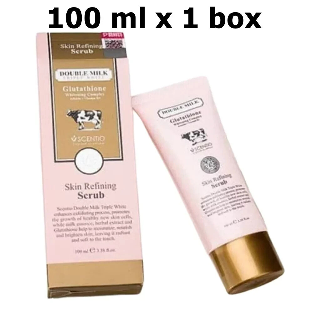 glutathione face scrub Skin Refinning Scrub Double Milk Scentio Triple White Glutathione  exfoliating pr