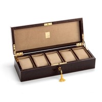 Aspinal Of London 5 Watch Box In Amazon Brown Croc & Stone Suede. Cmd Embossed. Aspinal Of London 5 Watch Box In Amazon Brown Croc & Stone Suede. Cmd Embossed.