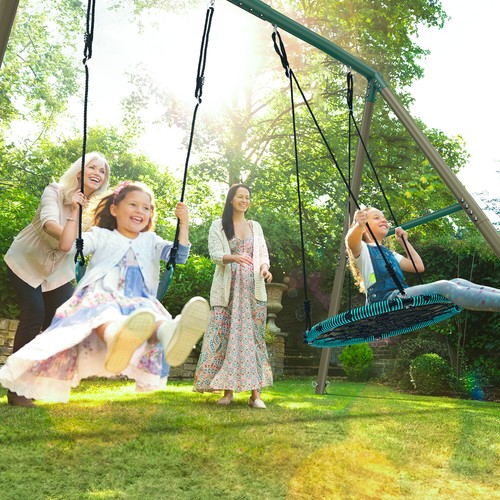 500lbs Heavy Duty Swing Set Outdoor for Kids Adults with Spider Swing Belt Swing - Picture 3 of 7