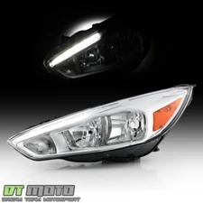 2015-2018 Ford Focus Halogen Chrome w/ LED DRL Headlight Headlamp LH Driver Side