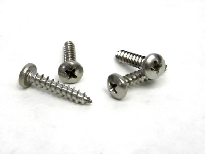 100 Pack - #10 x 1'' Stainless Steel Phillips Pan Head Wood Screws / Sheet Metal