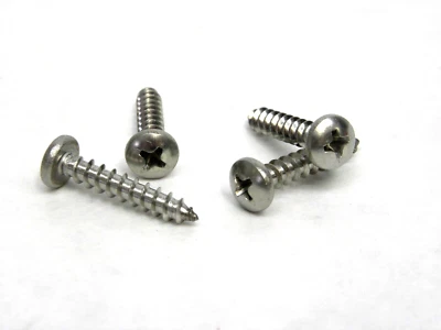 BOLT DROPPER 100 Pack - #10 x 1" Stainless Steel Phillips Pan Head Wood Screws / Sheet Metal