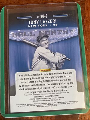コレクション Lotta There is nothing,but there is,2022 2022 Panini Absolute - Hall Worthy Tony Lazzeri #HW-2 Red