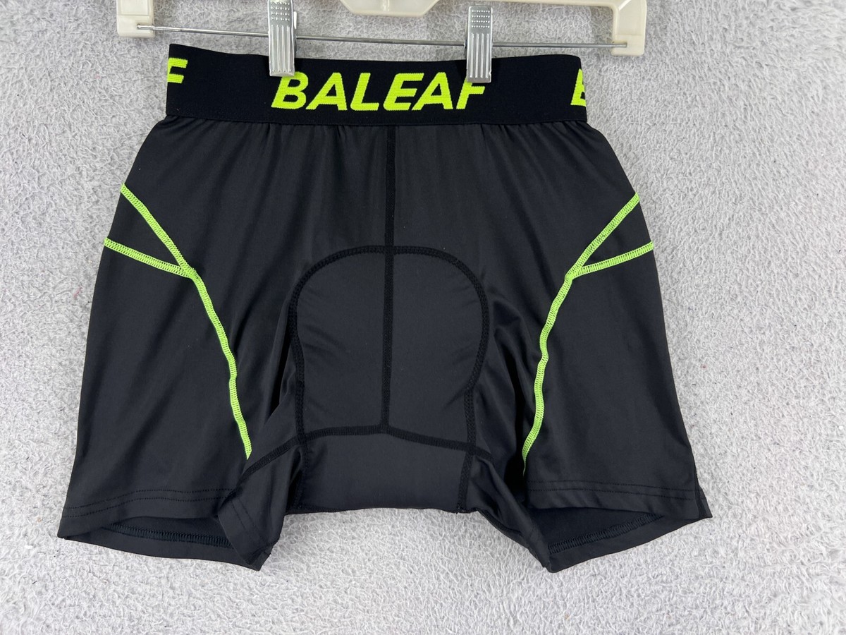 Baleaf Cycling Shorts Adult Small Black Green Nylon Spandex