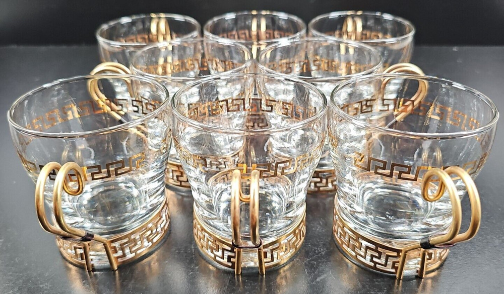 Libbey Greek Key Coffee Cups