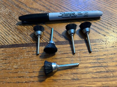 Lot of 5, Polishing Bristle Brushes, Nylon, 1/2'' , for Dremel Tool, New