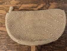 Vintage Clutch Beaded With Faux Seed Pearls