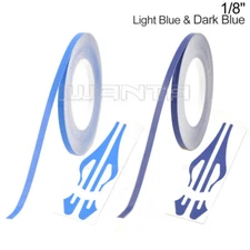 1/8" 3mm Light Blue & Dark Blue Pinstriping Pin Stripe Vinyl Tape Decal Sticker