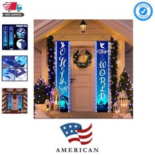 2 Pcs Holy Night Christmas Nativity Porch Sign Religious Blue Jesus Nativity ...