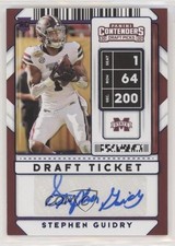 2020 Contenders Draft Picks College Ticket Blue Foil Stephen Guidry Auto 0x1