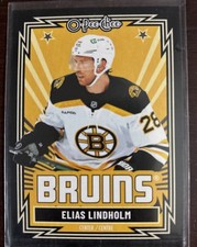 25-26 OPC Black Border Elias Lindholm 100/100 Boston Bruins 