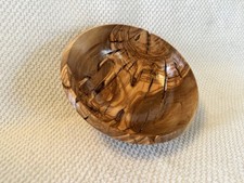 Handmade Wooden Bowl Artist Signed Natural Cut Outs Rustic Decor Gift -Small