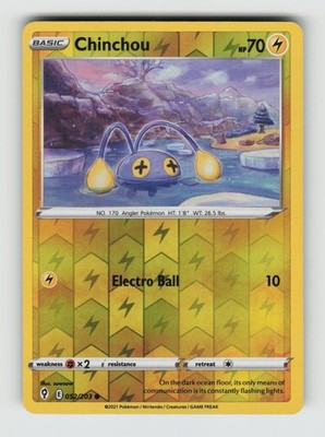 Chinchou 052/203 Evolving Skies Pokemon Reverse Holo LP